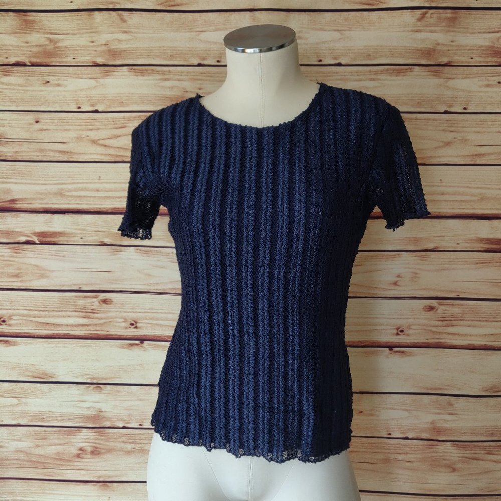 Vintage Blue Lace Open Back Tee